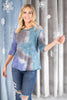 Leslie Ladder Sleeve Top in Blue