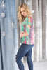 Leslie Ladder Sleeve Top in Fuschia