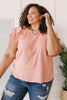 Light and Linen Top in Coral
