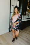 Lightweight Floral Kimono In Black