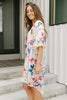 Lightweight Floral Kimono In Ivory