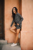Lightweight Striped Pullover In Charcoal