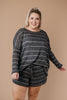 Lightweight Striped Pullover In Charcoal
