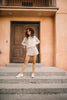 Lightweight Striped Shorts In Taupe