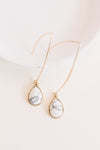 Teardrop Stone Hook Earrings