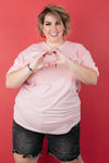 Lover Graphic Tee in Rose