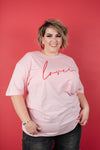 Lover Graphic Tee in Rose