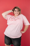 Lover Graphic Tee in Rose