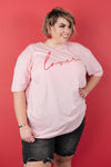 Lover Graphic Tee in Rose
