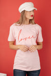 Lover Graphic Tee in Rose