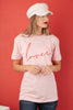 Lover Graphic Tee in Rose