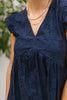 Lucy Eyelets Top in Navy