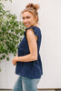 Lucy Eyelets Top in Navy