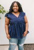 Lucy Eyelets Top in Navy
