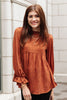 Madeline Polkadot Top in Camel