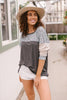 Maggie Raglan Top in Charcoal