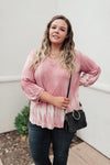 Marvelous Mauve Tie Dye V Neck