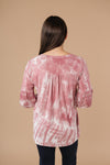 Marvelous Mauve Tie Dye V Neck