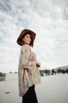 Meadow Sage Floral Peasant Blouse