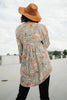 Meadow Sage Floral Peasant Blouse