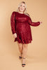 Mia Sequin Dress in Wine