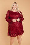 Mia Sequin Dress in Wine