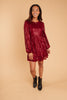Mia Sequin Dress in Wine