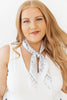 Moon & Star Print Scarf White