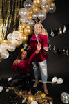 Crushing It Cold Shoulder Blouse In Ruby