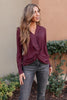 Office Miss Top in Burgundy