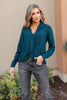 Office Miss Top in Teal