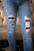Plaid Peek-A-Boo Jeans