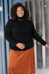 Plain Jane Turtle Neck Top in Black