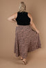 Pleated & Spotted Mauve Midi Skirt