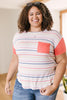 Coral & Stripes Top