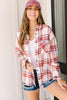 Pretty In Plaid Button-Up Top in Red