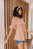 Rosy Ruffled Sleeve Top