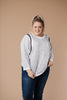Racing Stripes Animal Print Top In Gray