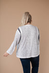 Racing Stripes Animal Print Top In Gray