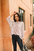 Racing Stripes Animal Print Top In Taupe