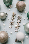 Rhinestone Tiered Floral Drop Earrings