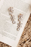 Rhinestone Tiered Floral Drop Earrings
