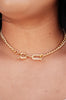 Rhinestone U Clasp Chain Choker