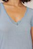 Right Side Out Top in Faded Blue