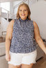 Roxanne Mock Neck Blouse In Navy