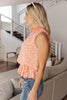 Roxanne Mock Neck Blouse In Persimmon