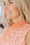 Roxanne Mock Neck Blouse In Persimmon