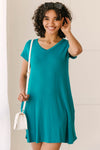 Summer Swing V-Neck Dress In Jade