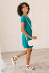 Summer Swing V-Neck Dress In Jade