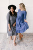 Sara Swiss Dot Dress in Gray